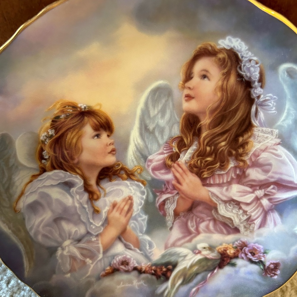 Reco “Sharing Dreams” Wall Decor Plate Painted by Sandra Kuck - Picture 2 of 4